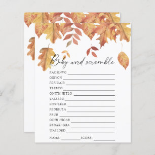 Falling leaves - Word scramble baby shower game