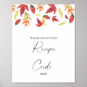 Falling leaves - Your recipe card here Poster