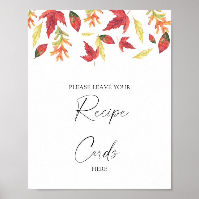 Falling leaves - Your recipe card here Poster (Front)