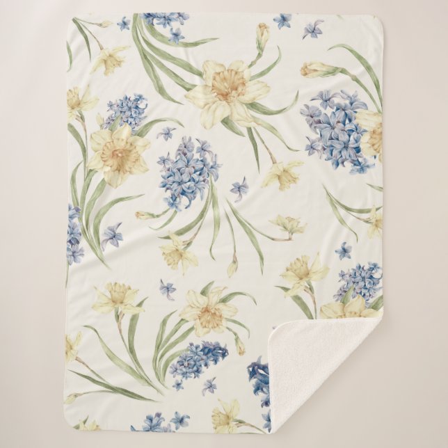 Falling Light Floral I Sherpa Blanket-Fall Floral Sherpa Blanket (Front)