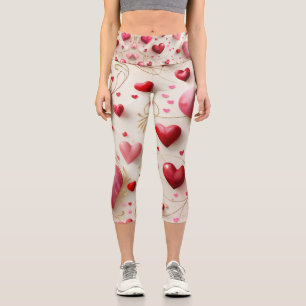 Falling Like Hearts Capri Leggings