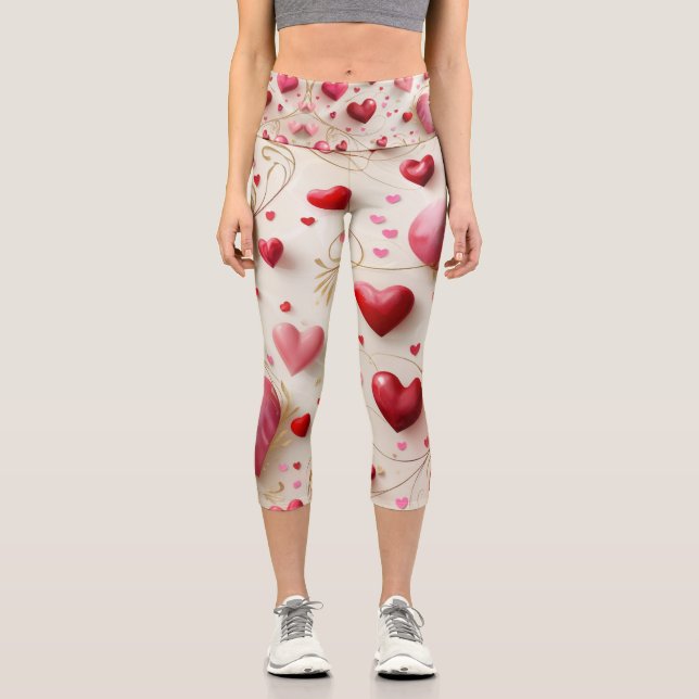 Falling Like Hearts Capri Leggings (Front)