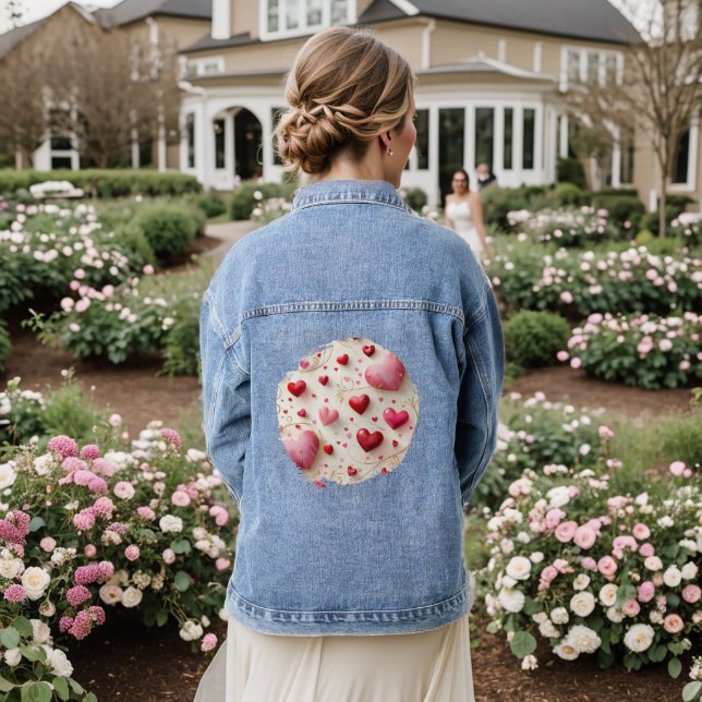 Falling Like Hearts Denim Jacket (Wedding Back)