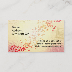 Falling love hearts business card