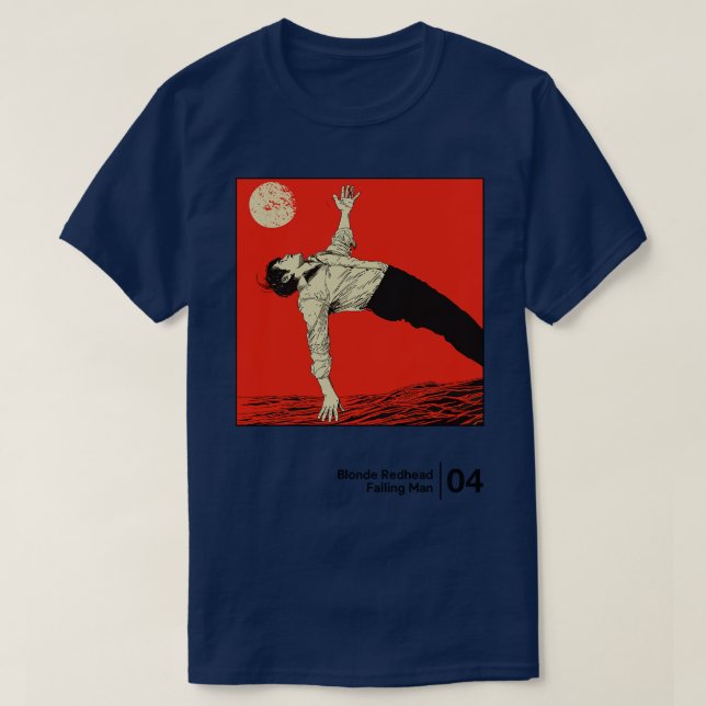Falling Man Minimalist Graphic Artwork Design T-Shirt (Design Front)