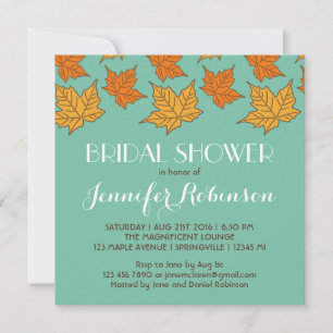 Falling Maple Leaves Bridal Shower Invitation