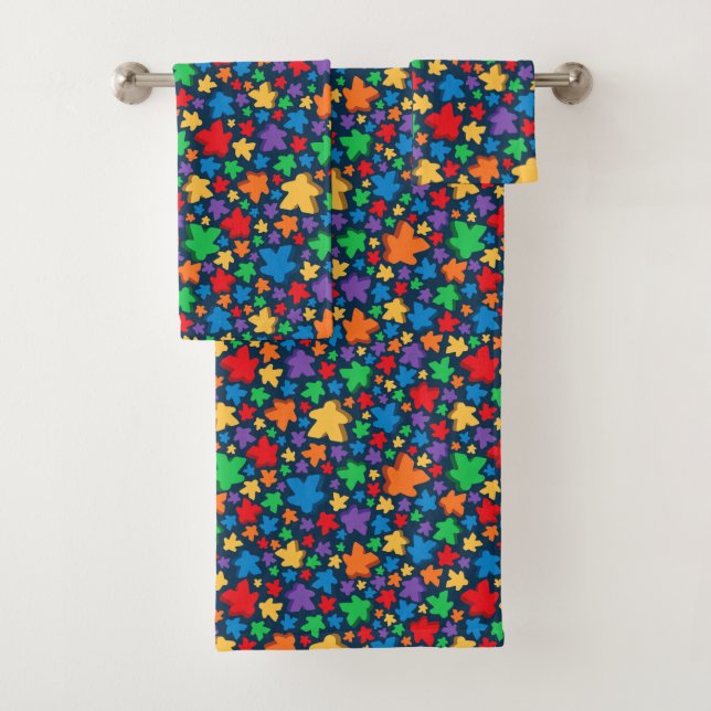 Falling Meeples All-Over-Print Towel Set (Insitu)