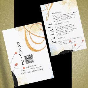 Falling Melody Poetic Watercolor Floral RSVP Card
