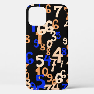 Falling numbers abstract background. Abstract back iPhone 12 Case