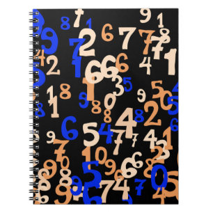 Falling numbers abstract background. Abstract back Notebook