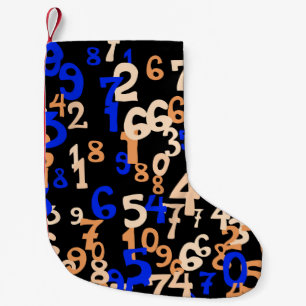 Falling numbers abstract background. Abstract back Small Christmas Stocking