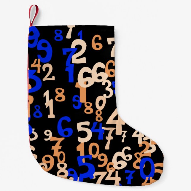 Falling numbers abstract background. Abstract back Small Christmas Stocking (Front)
