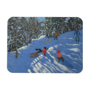 Falling off the Sledge Morzine Magnet