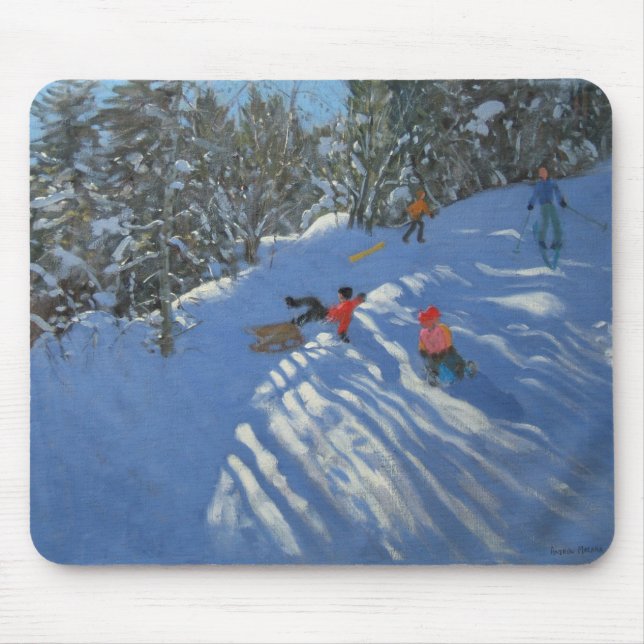Falling off the Sledge Morzine Mouse Mat (Front)