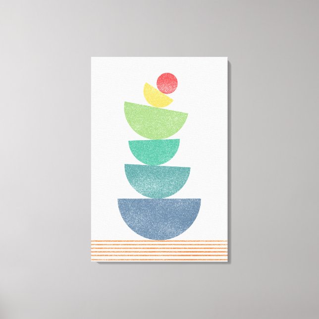 Falling orange abstract mid century canvas print (Front)