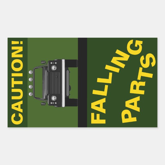 FALLING PARTS RECTANGULAR STICKER (Front)