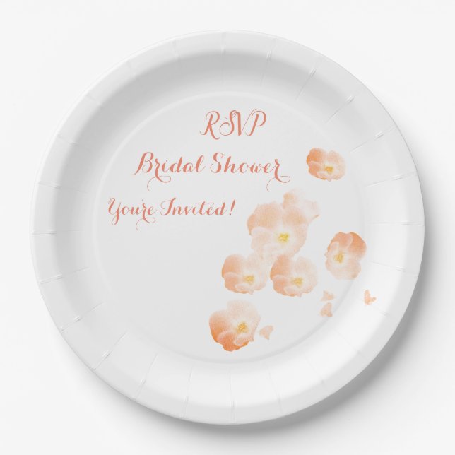 Falling Petals Paper Plate (Front)