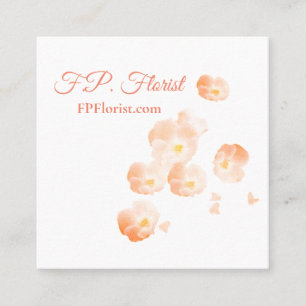 Falling Petals Square Business Card