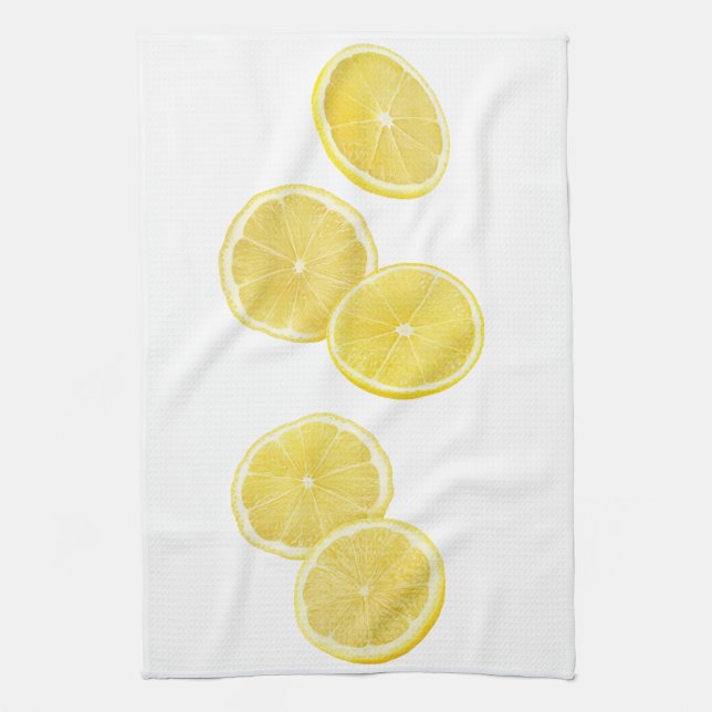 Falling pieces of lemon tea towel (Vertical)