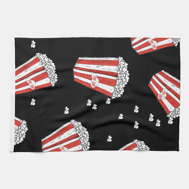 Falling Popcorn Pattern Tea Towel (Horizontal)
