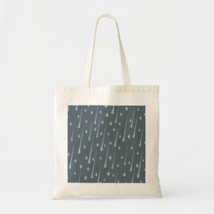Falling Raindrops Cute Rainy Day Dark Grey Tote Bag