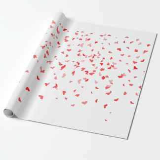 Falling red Hearts all over Wrapping Paper