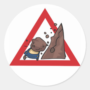 Falling Rocks Road Sign Stickers