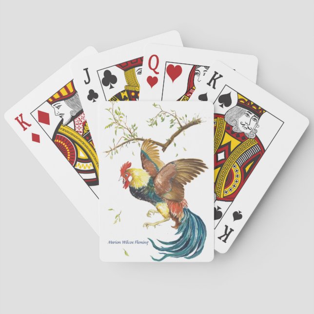 Falling Rooster Playing Cards (Back)