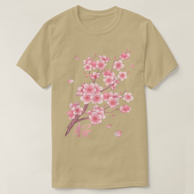 Falling Sakura Cherry Blossoms Classic  T-Shirt (Design Front)