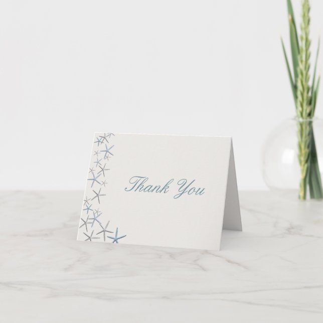 Falling Sea Stars Wedding Occasion Thank You Card (Front)