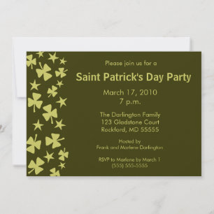 Falling Shamrocks & Stars Party Invitation