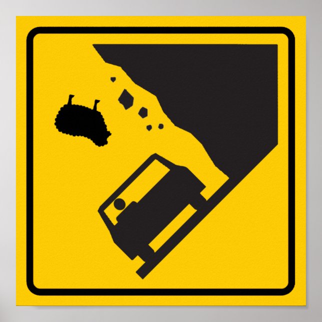 Falling Sheep Zone Highway Sign (Front)