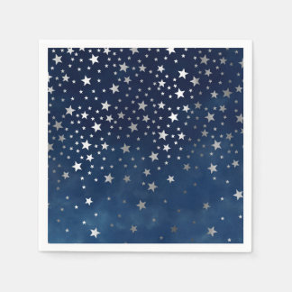 Falling Silver Stars Celestial Napkin