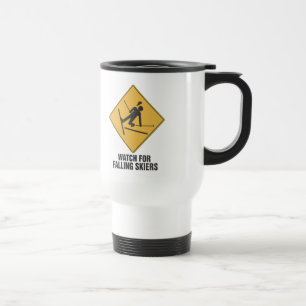 Falling Skiers Travel Mug