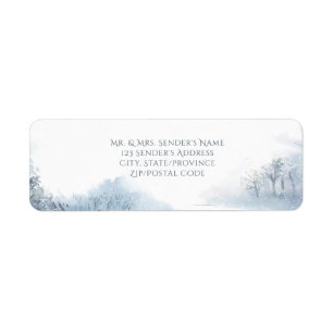 Falling Snow Blue and White Wedding