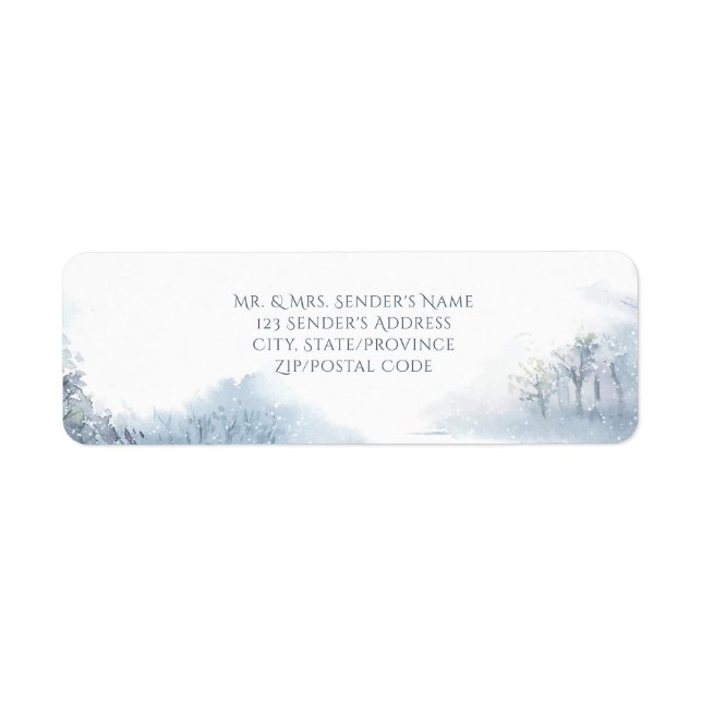 Falling Snow Blue and White Wedding (Front)