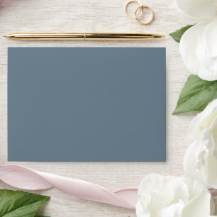 Falling Snow, Blue and White Wedding Envelope