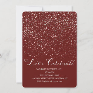 Falling Snow Holiday Party Invitation