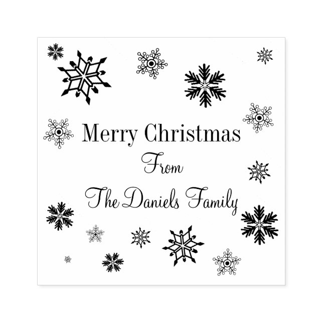 Falling Snowflake Christmas Wood Art Stamp (Imprint)