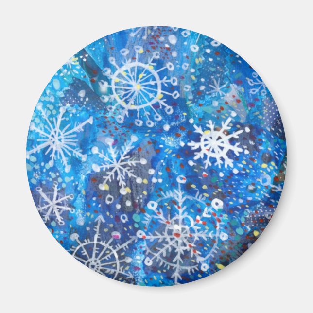Falling Snowflakes Magnet (Front)