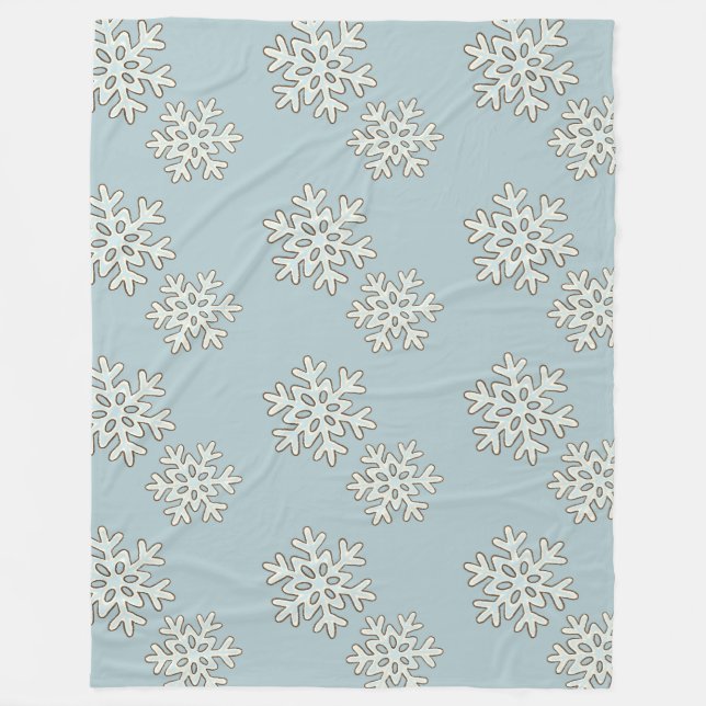 Falling Snowflakes Pattern Fleece Blanket (Front)
