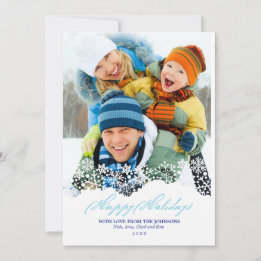 Falling Snowflakes White Christmas Holiday Photo
