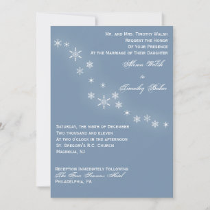 Falling Snowflakes Winter Wedding Invitation