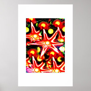 Falling stars art poster