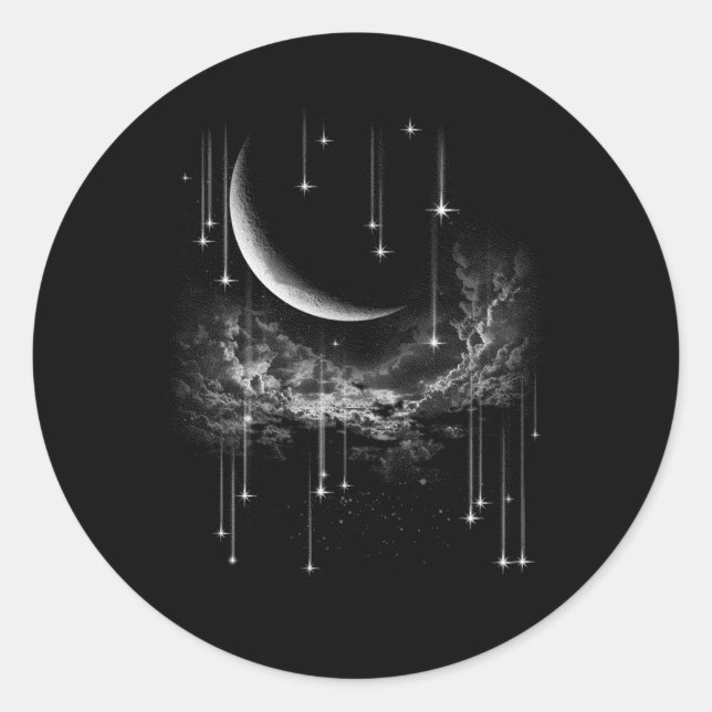 Falling Stars Classic Round Sticker (Front)