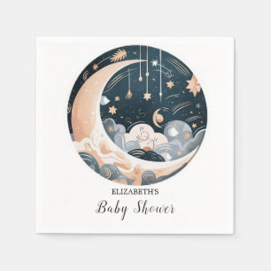 Falling Stars Nebula Stars Baby Shower Napkin