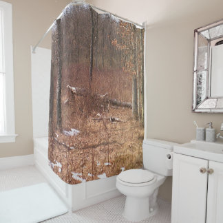 Falling Tree in the Woods Shower Curtain