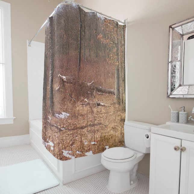 Falling Tree in the Woods Shower Curtain (In Situ)