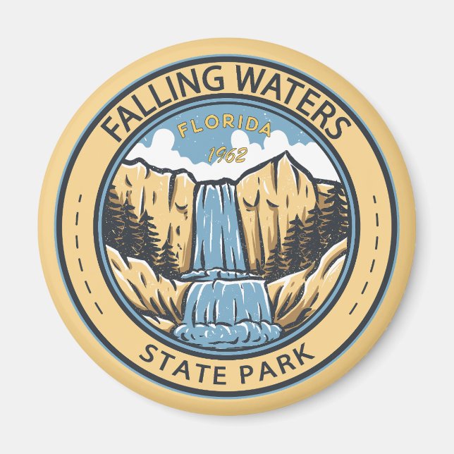 Falling Waters State Park Florida Badge Magnet (Front)