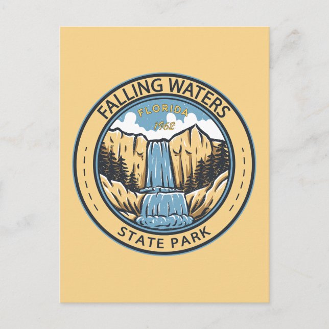 Falling Waters State Park Florida Badge Postcard (Front)